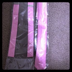 NEW! Men’s bubble gum pink tie and suspenders set